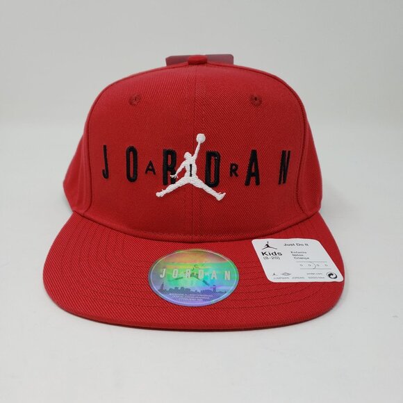 Jordan Red Snapback Hat Big Kids Size 8-20 Embroidered Logo Adjustable Fit - Picture 1 of 8